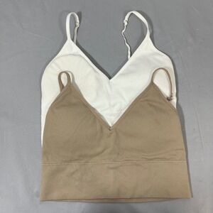 2 No Boundaries Womens Ribbed Seamless Bralette Medium 8-10(fits like a small)